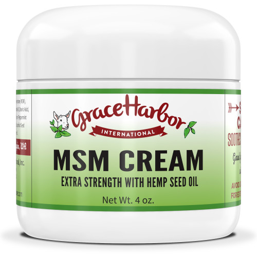 Extra Strength MSM Cream Three 4 Ounce Plastic Jars - Grace Harbor