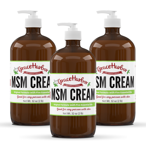 Original MSM Cream Buy 2 Get 1 Free 32 oz by Grace Harbor