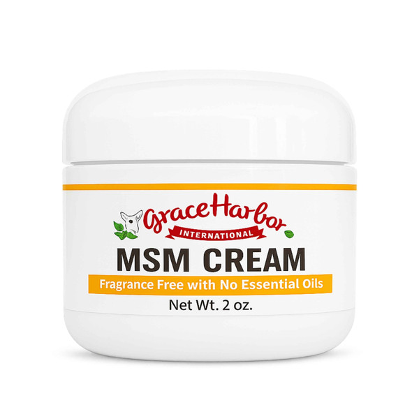 Fragrance-Free MSM Cream 2 oz jar with goat milk and MSM, unscented topical cream