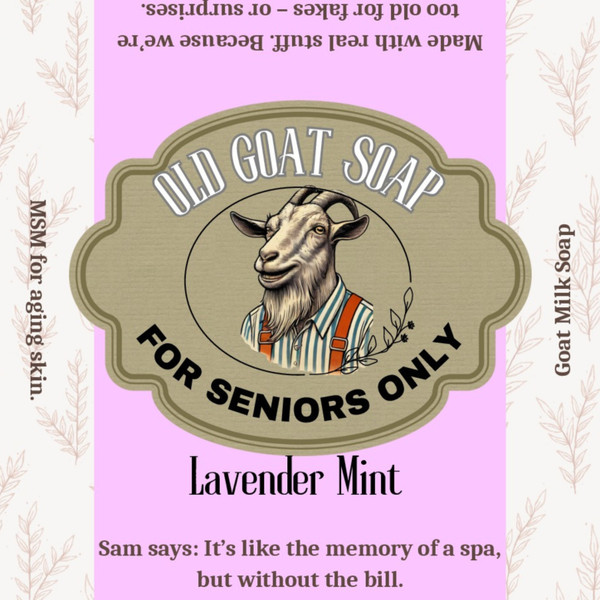 Old Goat Soap MSM, Lavender and Mint Essential Oils.