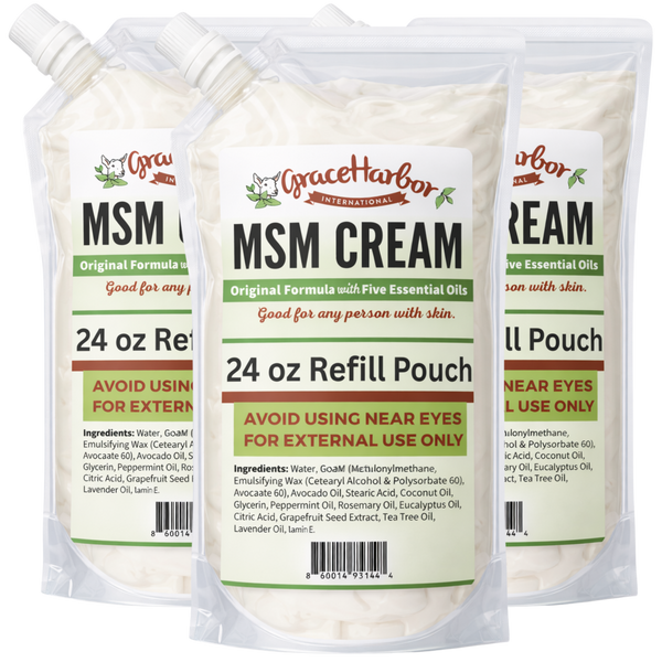 Original MSM Cream 24 oz Refill Pouch 3 Pack
