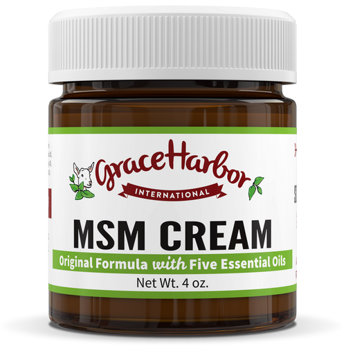 バストクリーム　　サンメディカル Original MSM Cream 4 Ounce Glass Jar - Grace Harbor International