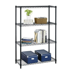 Heavy Duty 4-Shelf Metal Shelving Unit in Black Steel Finish Q280-SWMSDUC15846358