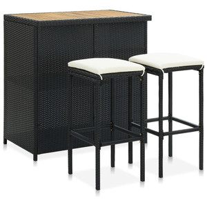  Bar Set Black PE rattan Standard Bar Set Rectangular A949-313473