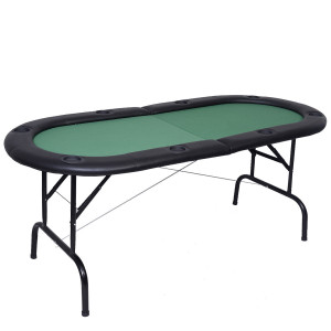 8 Players Texas Holdem Foldable Poker Table-Green - Color: Green D681-TY310280