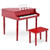 30-Key Wood Toy Kids Grand Piano with Bench and Music Rack-Red - Color: Red D681-MU10035RE