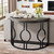 Modern 43-inch Half Moon Accent Sofa Table with Grey Wood Top Black Frame Q280-GRBLKFTCA99736258