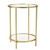 Round Accent Side Table Gold Metal Glass Top Bottom Shelf End Table Q280-RBGMAT125839247