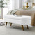 Mid-Century Modern Boho Style White Linen End of Bed Storage Bench Q280-SLFESB981362547