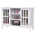 White Wood Sofa Table Console Cabinet with Tempered Glass Panel Doors Q280-WTSCA115952904