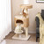 Modern Cat Tower Cat Tree with Top Perch Cattail Fluff Condo-Natural B593-PV10203