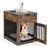 2-In-1 Dog House with Drawer and Wired Wireless Charging-Rustic Brown - Color: Rustic Brown D681-PU10011CF