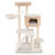 Modern Cat Tree for Indoor Cats with Cattail Fluff Condo and Top Perch-Natural B593-PV10204