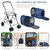 4-in-1 Double Pet Stroller with Detachable Carrier and Travel Carriage-Blue - Color: Blue D681-PW10010NY