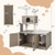 2-in-1 Modern Cat Tower with Litter Box Enclosure for Indoor Cars-Gray - Color: Gray D681-PV10119GR