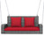 2-Person Patio PE Wicker Hanging Porch Swing Bench Chair Cushion 800 Pounds-Red - Color: Red D681-HW69619RE