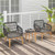 3 Pieces Patio Furniture Set with Cushioned Chairs and Tempered Glass Side Table-Black - Color: Bla D681-HW71613WH