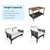 4 Pieces Patio Rattan Acacia Wood Furniture Set with Cushions and Armrest - Color: Espresso D681-HW69538+
