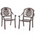 Patio Cast Aluminum Dining Chairs Set of 2 Metal Armchairs Stackable-Copper - Color: Copper D681-NP11470WN-2