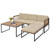 5 Pieces Patio Furniture Set Acacia Wood Sectional Set with Heavy-Duty Metal Frame-Beige B593-HW71665+