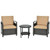 3 Pieces Patio Rattan Furniture Set Cushioned Sofa Storage Table with Shelf Garden B593-HW64401