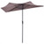 9' Half Round Patio Umbrella Sunshade without Weight Base - Color: Tan - Size: 9 ft D681-OP2954CF