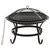  2-in-1 Fire Pit and BBQ with Poker 22"x22"x19.3" Steel A949-313350