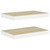  Wall Shelf Set of 2 Oak and White Honeycomb MDF, metal Medium A949-326571