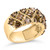 10K Yellow Gold Plated .925 Sterling Silver 3.0 Cttw Champagne Diamond Multi Lattice Band Ring - Si N162-023343R700