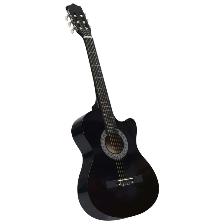  Western Classical Cutaway Guitar with 6 Strings Black 38" A949-70132