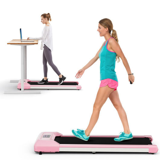 2.25 HP Walking Pad with LED Display and Remote Control-Pink - Color: Pink D681-SP38135US-PI