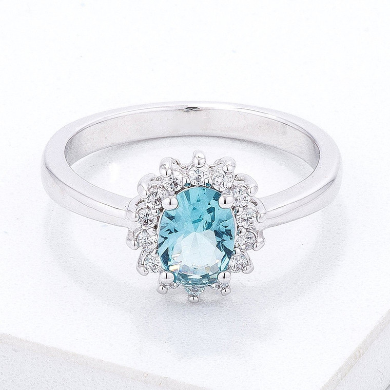 Ice Blue CZ Petite Oval Ring R599-R08630R-C31