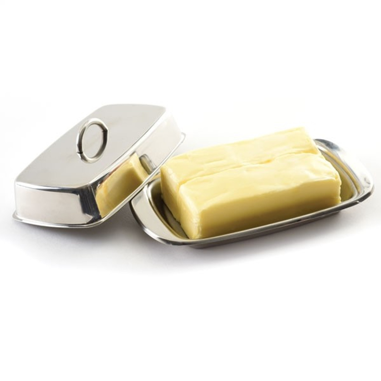 Stainless steel butter dish