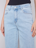 Flared Jeans with Raw Edge 