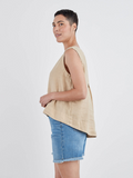 Hanky Linen Hi-Low Tank-Cut Loose 