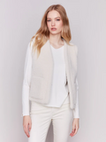 Reversible Faux Fur & Suede Vest - Ecru-Charlie B