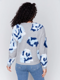 Fuzzy Floral Jacquard Knit Sweater-Charlie B