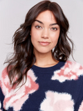 Fuzzy Floral Jacquard Knit Sweater-Charlie B
