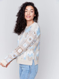Jacquard Printed Sweater - Ocean-Charlie B