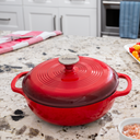 3 Quart Red Essential Enamel Cast Iron Dutch Oven