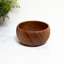 Round Calabash Acacia Wood Bowl, 6" x 3", K0464-Pacific Merchants