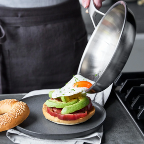 MERTEN & STORCK STAINLESS STEEL 10" FRYPAN MERTEN & STORCK STAINLESS STEEL 10" FRYPAN
