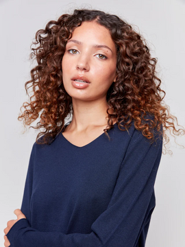 Basic V-Neck Sweater-Charlie B