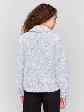 Heathered Short Boucle Moto Jacket-Charlie B 