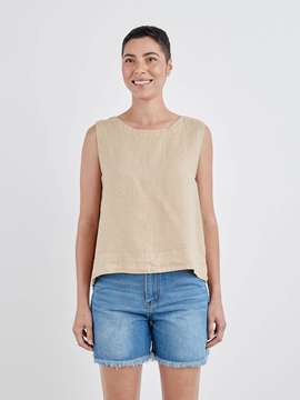 Hanky Linen Hi-Low Tank-Cut Loose 