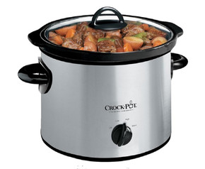 Crock-Pot Slow Cooker, 3 qt Capacity, Manual, Stainless Steel/Stoneware, Silver-Sunbeam/Rival
