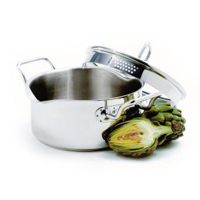 3 qt Stainless Steel Vented Pot With Straining Lid