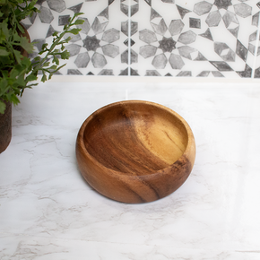 Round Acacia Wood Dipping Bowl, 4" x 1.5", K0009/4-Pacific Merchants