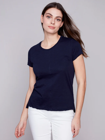 Organic Cotton Slub Knit T-Shirt-Charlie B