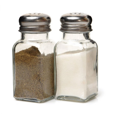 Kitchen Sal or Pepper Shaker, Glass, 2.5oz